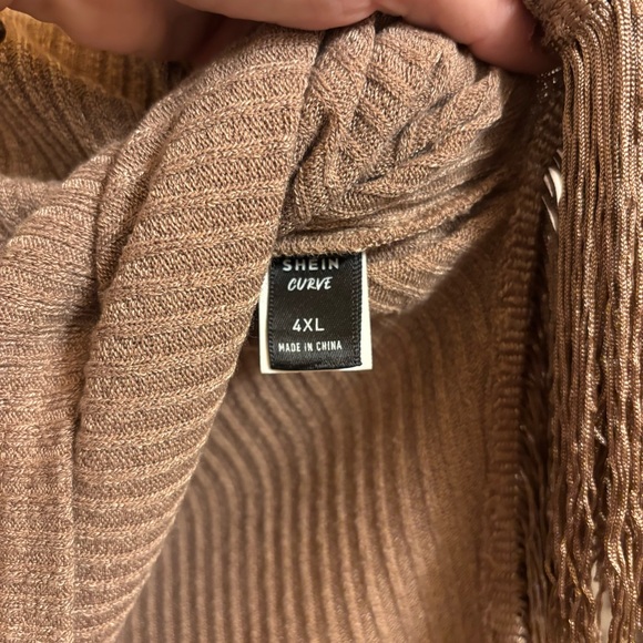Women’s SHEIN Ribbed Sweater With Fringe Sides, Size 4XL, Fits like a 2XL - Picture 7 of 8